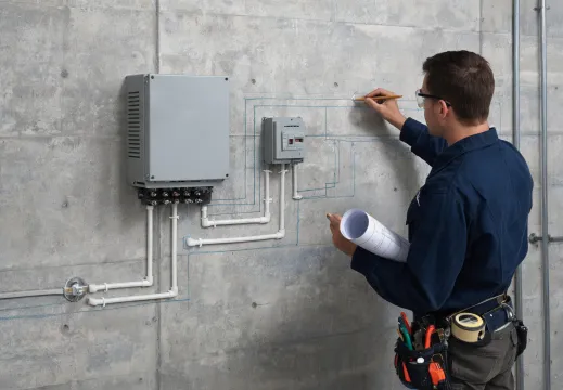Electrical contractor planning cable routes